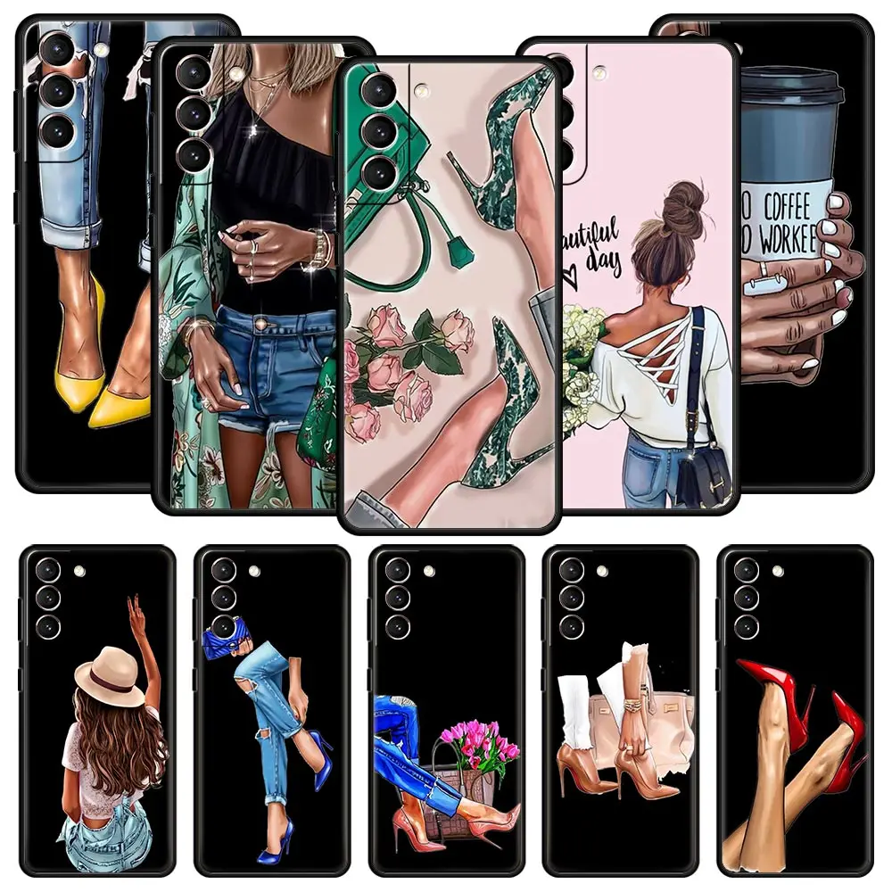Chic Girl Women's Coffee Art Soft TPU Phone Case Cover
