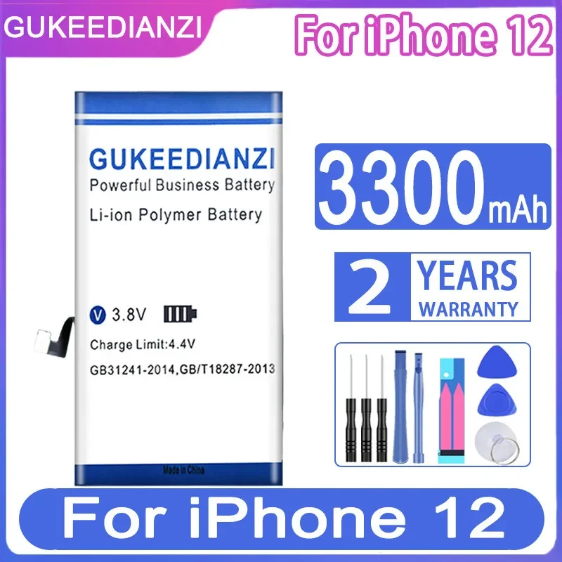 Gukeedianzi 12 Mini (A2471) 12 Pro (A2479) 12 Pro Max (A2466) Batteria Per Apple Iphone 12 Mini A2176 A2398 12Pro 12Pro Max A2342