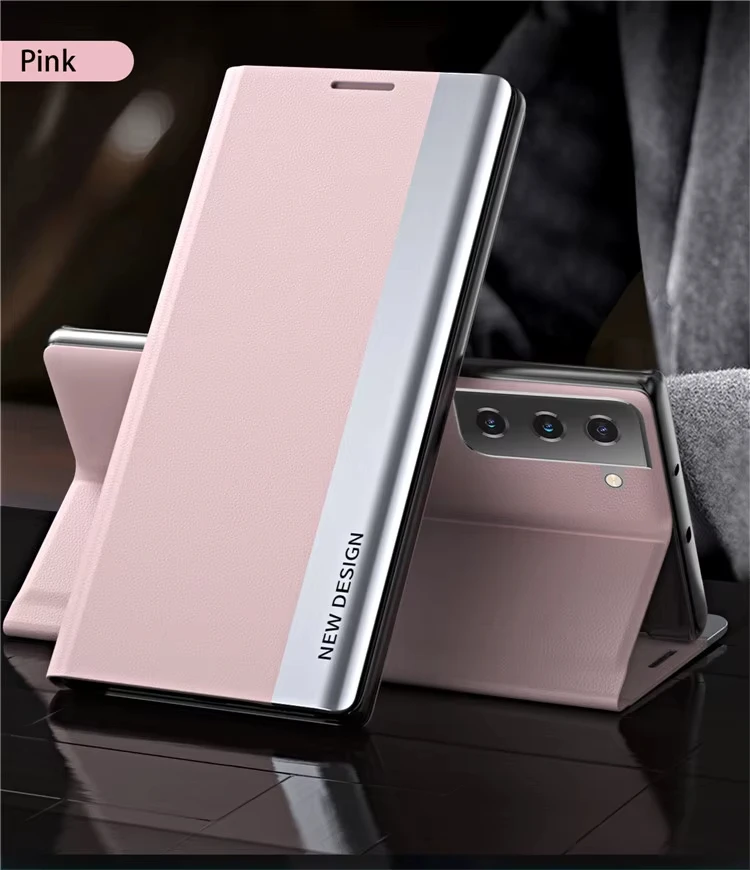 Leather Flip Magnetic Phone Case with Shockproof Stand Function - Elegant and Durable Design