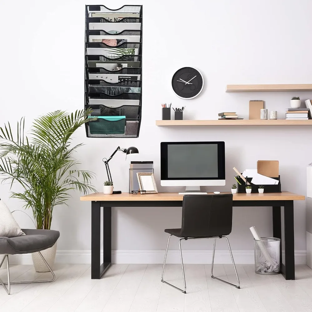 10 Pockets Mesh Wall File Holder Organizer Office Hanging Magazine,for Living Room, Hotel,Trade Show, Exhibition 4