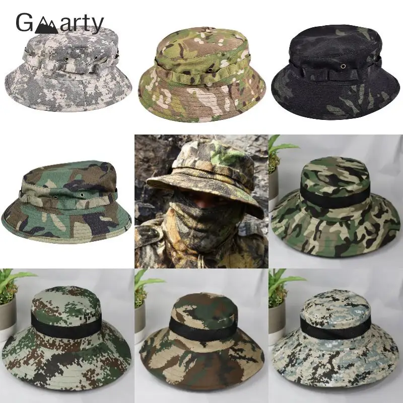 Fishing Hiking Sun Hat Men Women Camouflage Hat Wide Brim
