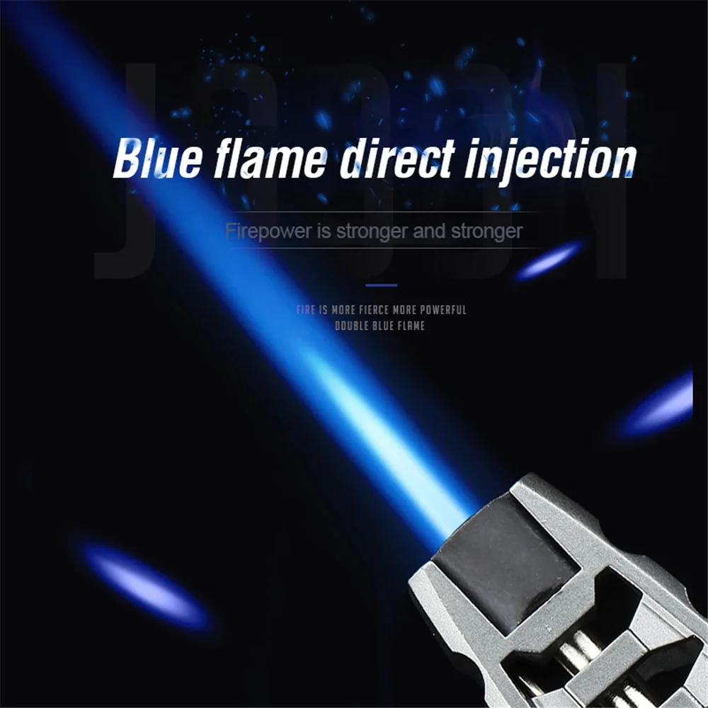 Jet Flame Lighter Kitchen Outdoor BBQ Cooking Metal Windproof Cigar Powerful Tube Straight Fire Turbo Torch Fire Gas Lighters
