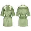 Robes courtes et soyeuses pour femmes, en Satin, pour demoiselle d'honneur, fête de mariée, vêtements de nuit