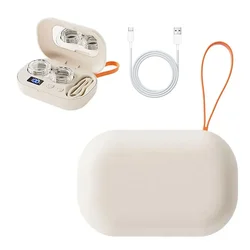 Compact Rechargeable Contact Lens Cleaning Machine (Beige)