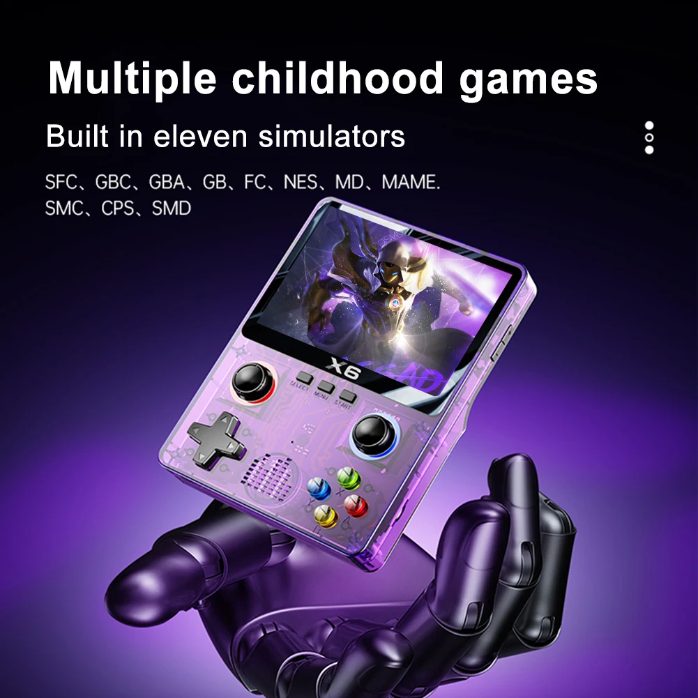 X6 Handheld Game Player 3.5 Inch IPS Screen Retro Video Game Console 2000mAh 3D Dual Joystick 11 Emulators PSP Gaming Device