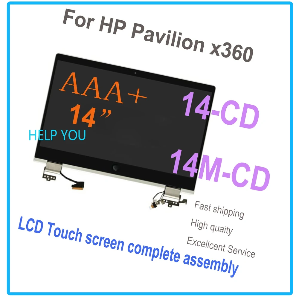 

14.0'' lcd touch screen digitizer complete assembly for hp pavilion x360 14-cd 14m-cd0001dx 14t-cd000 l18192-001 fhd 1920x1080