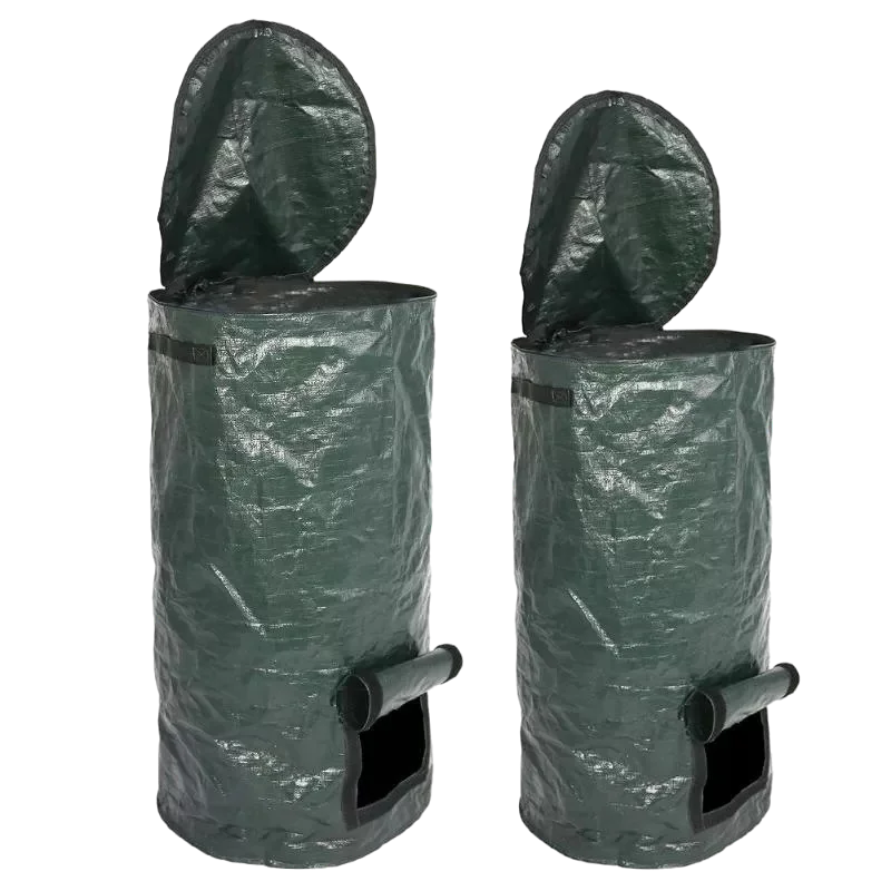 Garden Waste Bag Garden Greenhouse Compost Waste Collection Bag Ferment Grass Container Collector Leaf Sack Storage Bin with Viewing Window