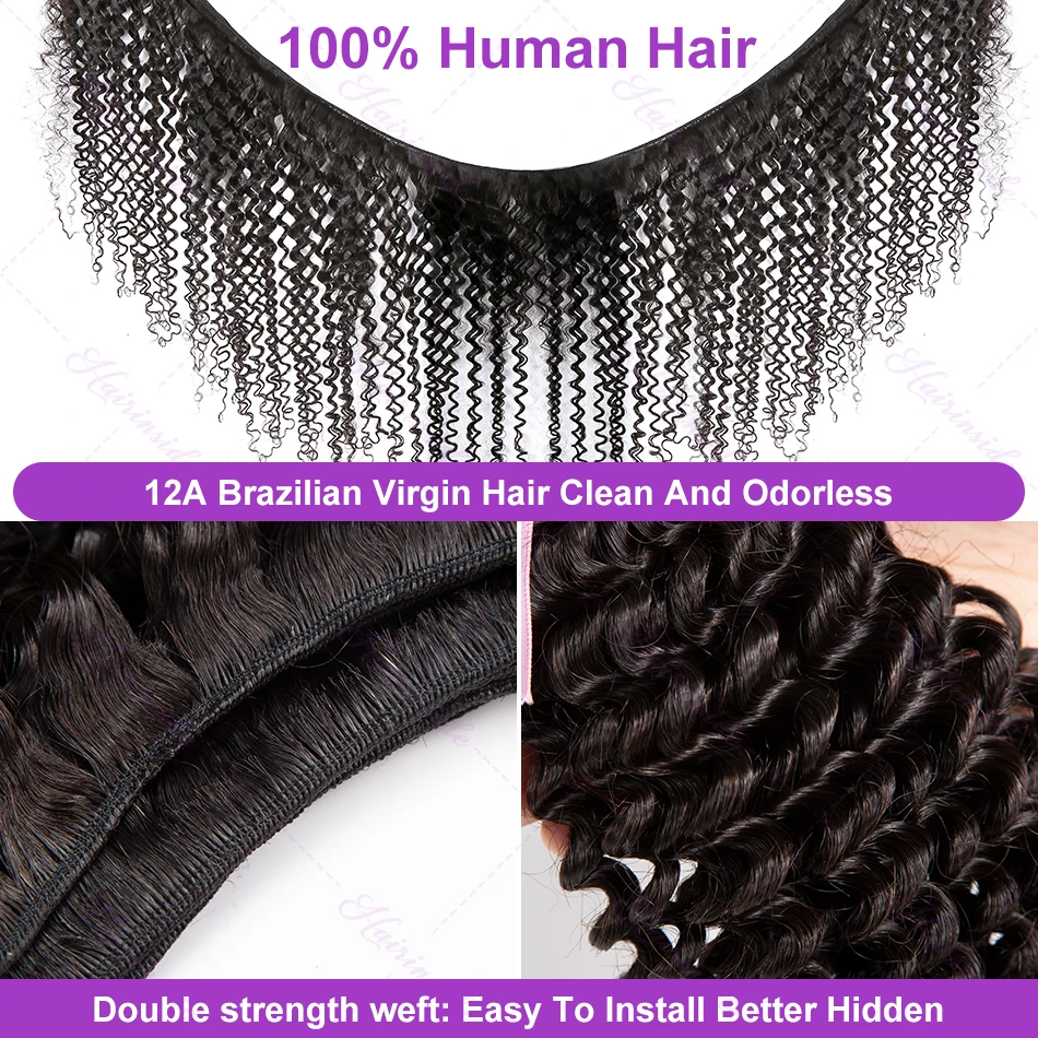 Deep Wave 30 34 Inch Brazilian Remy Raw Virgin Weaving Human Hair Loose Curly Water Wave Extensions 3 bundles Braiding Hair