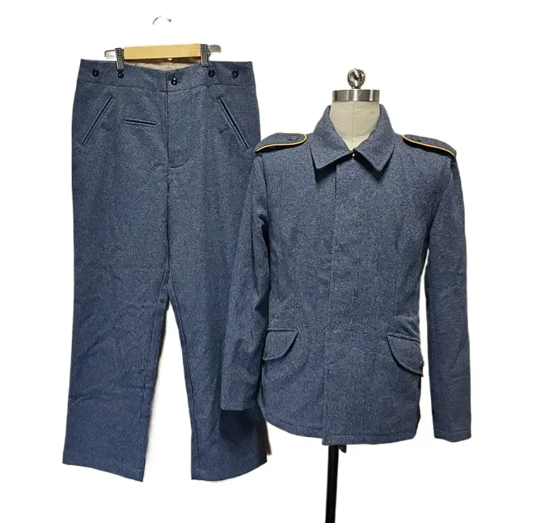 REPRODUCTION COSPLAY GERMAN LUFTWAFFE BLUE WOOL TUNIC & TROUSERS SUIT
