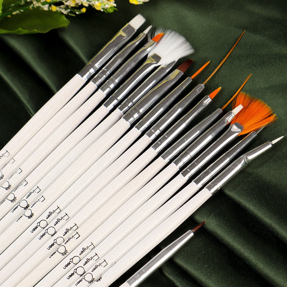 12/15pcs A Set Nail Brush Adhesive Diamond Phototherapy Line 3D Painting Brush Classic Style Fashion DIY Nail Art Tool 3