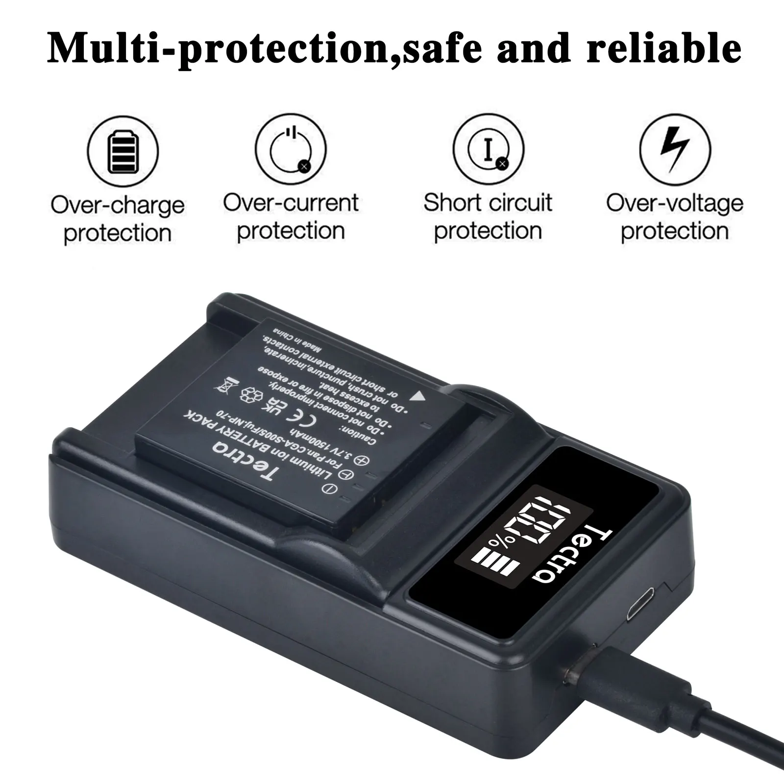 CGA-S005 S005E Li-ion Battery/LED Charger For Panasonic Lumix DMC-LX1 DMC-LX2 DMC-LX3 DMC-FX07 DMC-FX1 DMC-FX3 DMC-FX9 DMC-FX8