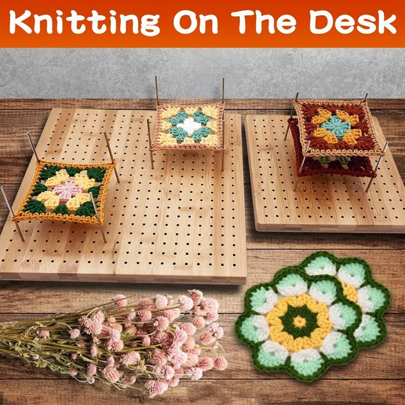 Knitting Crochet Board Set Kit Handcrafted Granny Squares Blocking Board Kit Knitting Tool Gifts For Knitting Crochet