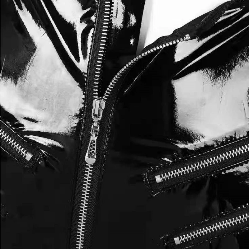 Sexy Women Exotic Pants Faux Leather PVC High Waist Zipper Open Crotch Panties Clubwear Plus Size Latex Fetish Bondage Pants 4XL