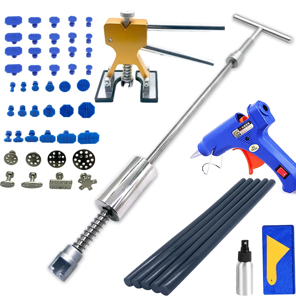 Auto Delle Reparatur werkzeuge Körper Delle Entfernung Puller Kit Slide Reverse Hammer Saugnapf Garage Handwerkzeuge Blech Set