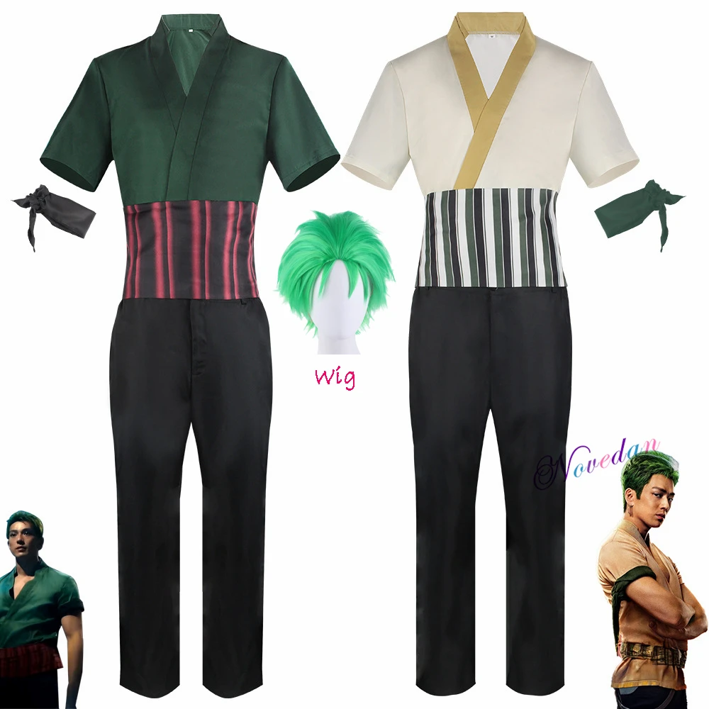 Anime ONE-PIECE Roronoa Zoro Yukata Kimono Japanese Wabi-sabi Costume Man  Halloween Christmas Party