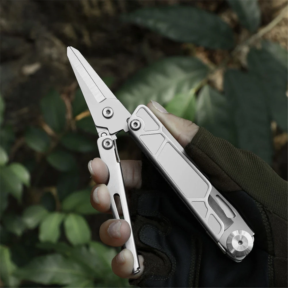 2 in 1 Multifunction Scissors EDC Utility Knife Outdoor Camping Portable Pocket Dolding Knife Stainless Steel Scissors 2