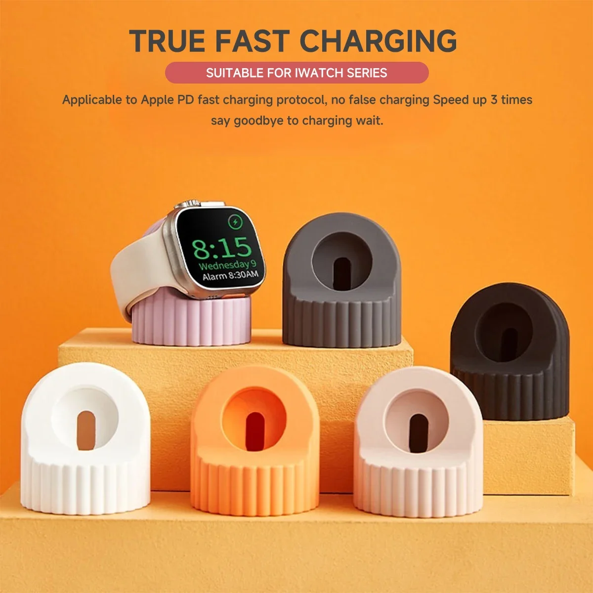 Silicone Watch Charger Stand For Apple Watch Ultra 10 9 8 7 6 SE 5 4 3 2 Charging Station Dock Holder 49mm 45 44 42mm 41 40 38mm