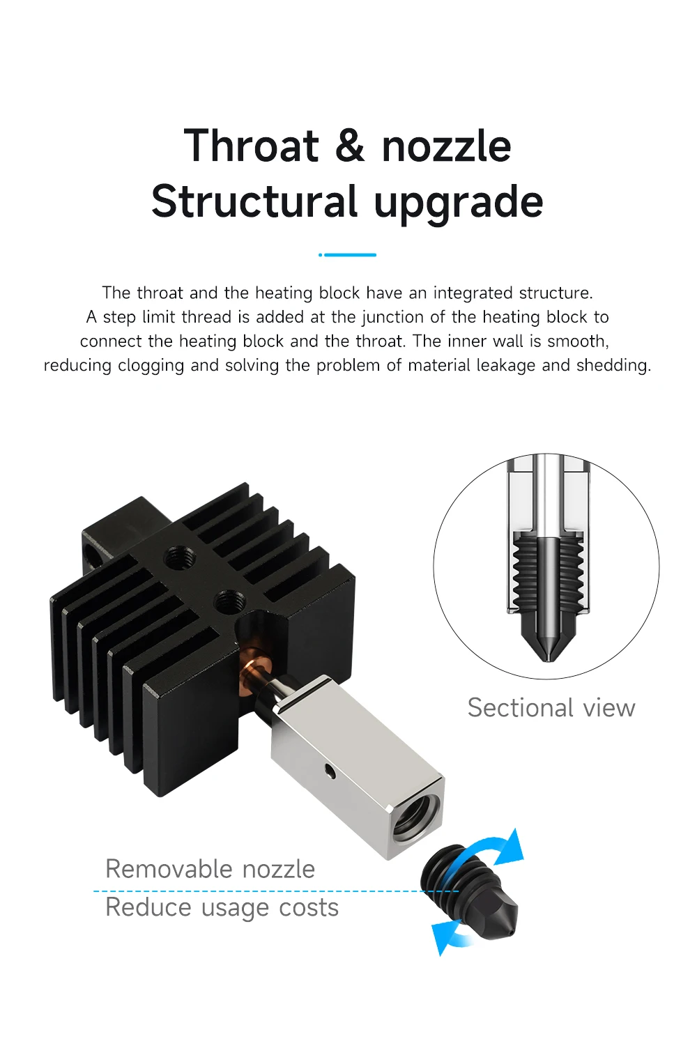 Verbessertes Hotend-Kit für Qidi X plus 3/X max 3/X smart 3/Q1 Pro Hot End Keramik-Heizstab-Druckkopf für QIDI 3D-Drucker – Detail 5
