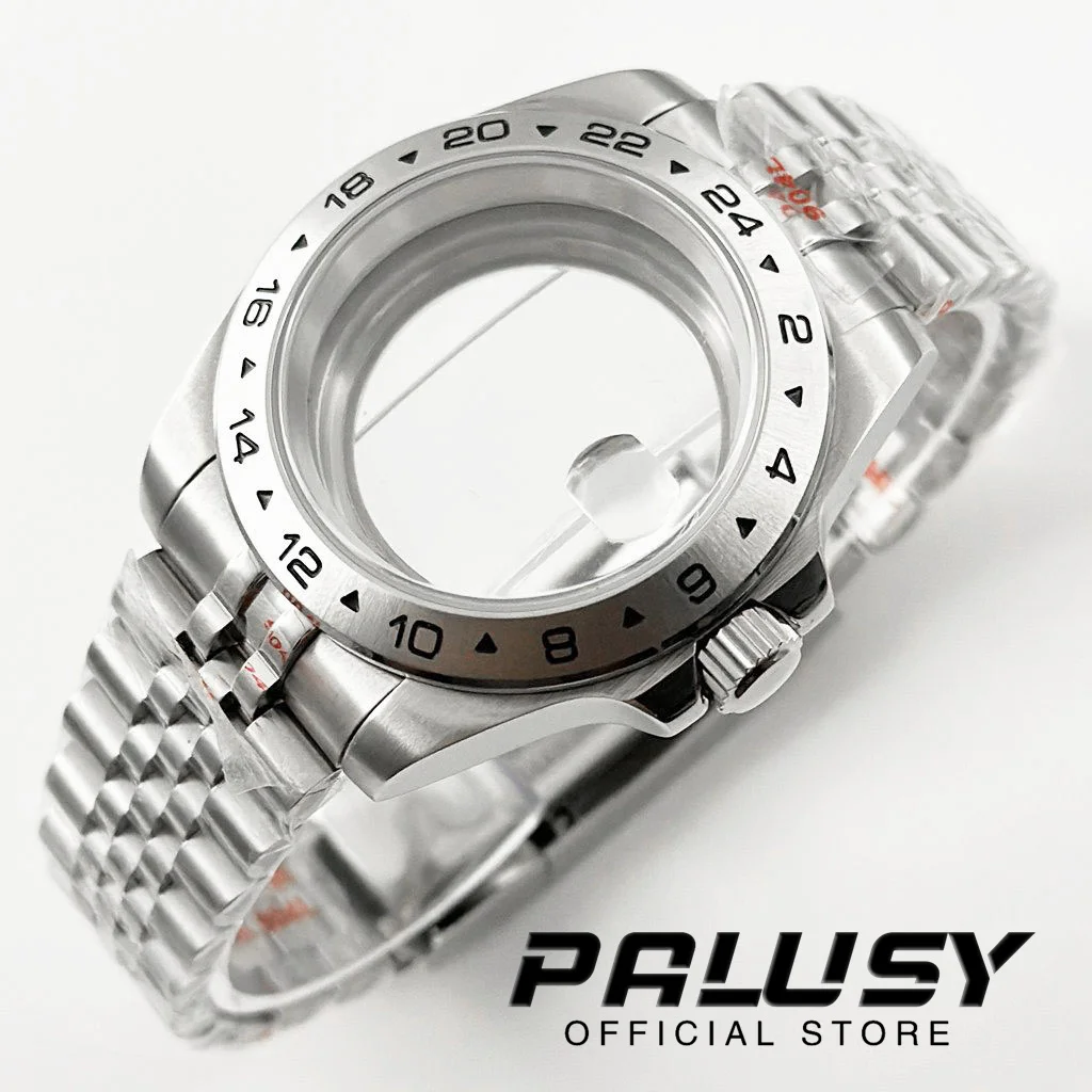 

40mm Sliding Lock Jubilee Bracelet Sapphire Glass Watch Case Fit NH35 NH36 Miyota 8215 821A ETA 2824 PT5000 Movement