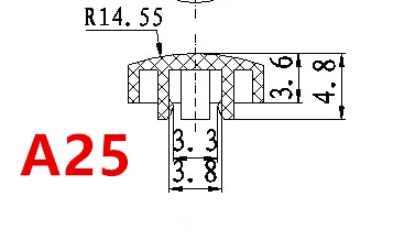 Description Picture 2 of item50PCS A25 Plastic Button Caps Push Switch Cap Size 4.8*9.8mm For B3F-4055 12*12*7.3mm Tactile Switches Push Button Tact Switch
