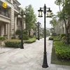 Outdoor Lamp Post Light 2 Head Classic Black Lamp Pole with Bubble Glass Panels E27 Base Waterproof Street Lighting for Backyard 1