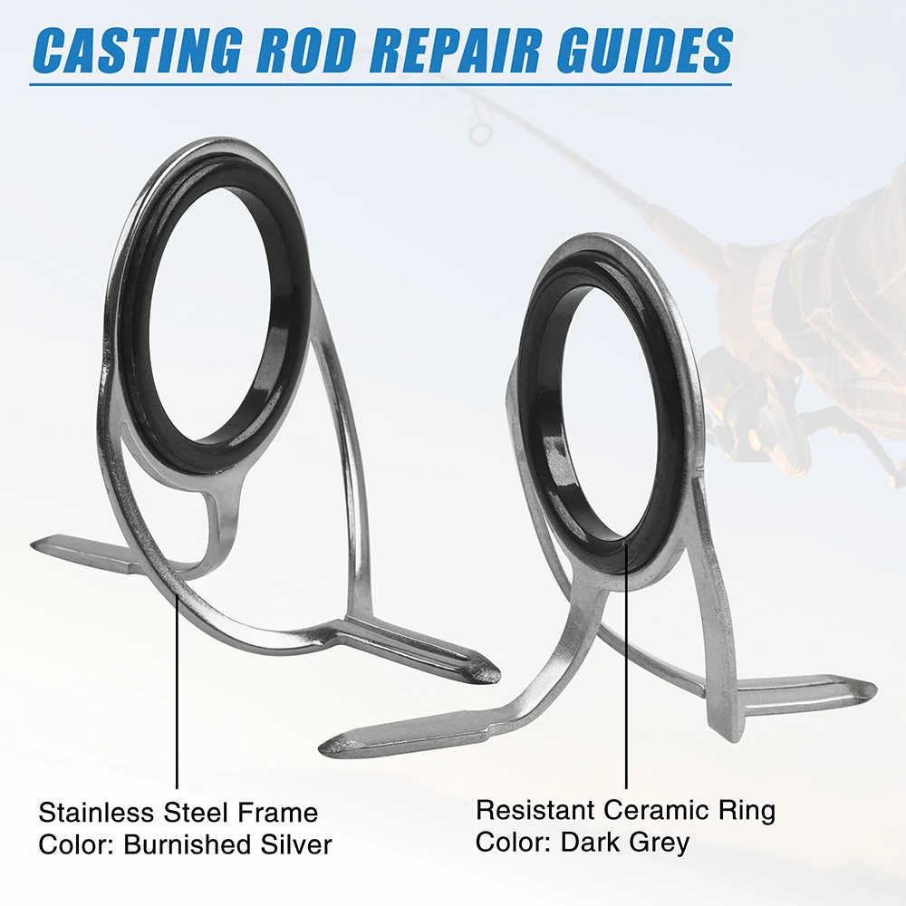 50pcs Fishing Rod Repair Kit Fishing Rod Guides Stainless Steel Double Leg  Ceramic Ring Baitcasting/spinning Rod Repair Kit - Fishing Rods - AliExpress