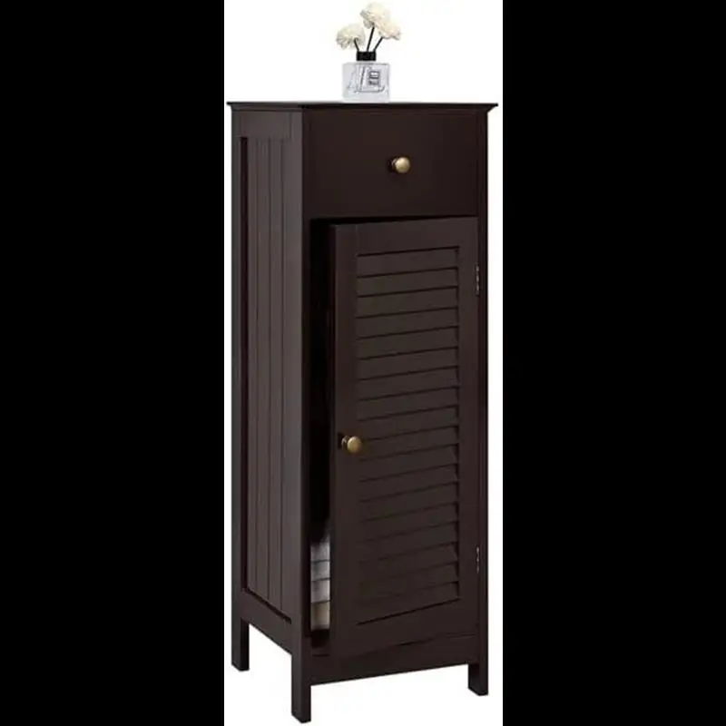 

Деревянный напольный шкаф для хранения, с выдвижным ящиком, с одной дверцей, для ванной, гостиной, эспрессо