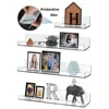 2pc Clear Acrylic Storage Rack Wall Mounted Book Floating Shelf Makeup Display Stand Holder Bathroom Kitchen Organizer 1