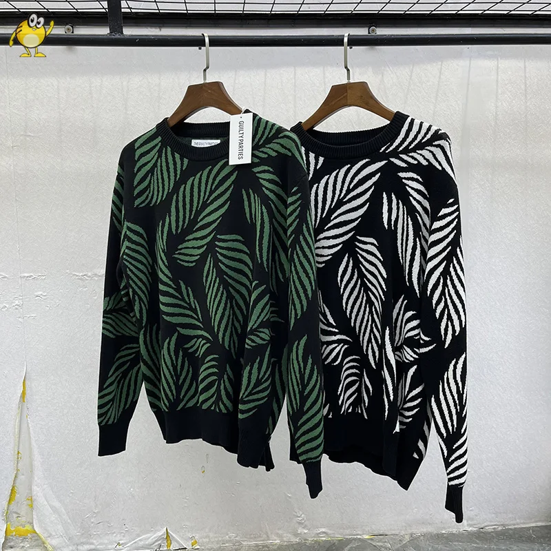 

Round Neck WACKO MARIA Knitting Sweatshirts Men Woman Black Green Coffee 1:1 High Quality Casual Fashion Cotton Sweater