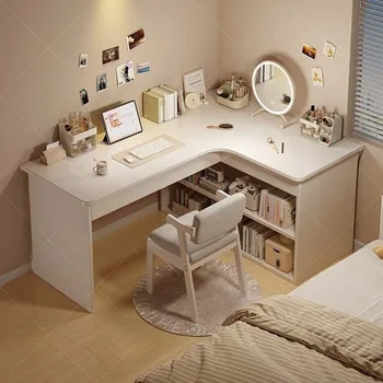 Computer desk Desktop Home bedroom Bookshelf Integrated student learning to write Corner Multifunctional office desk 1