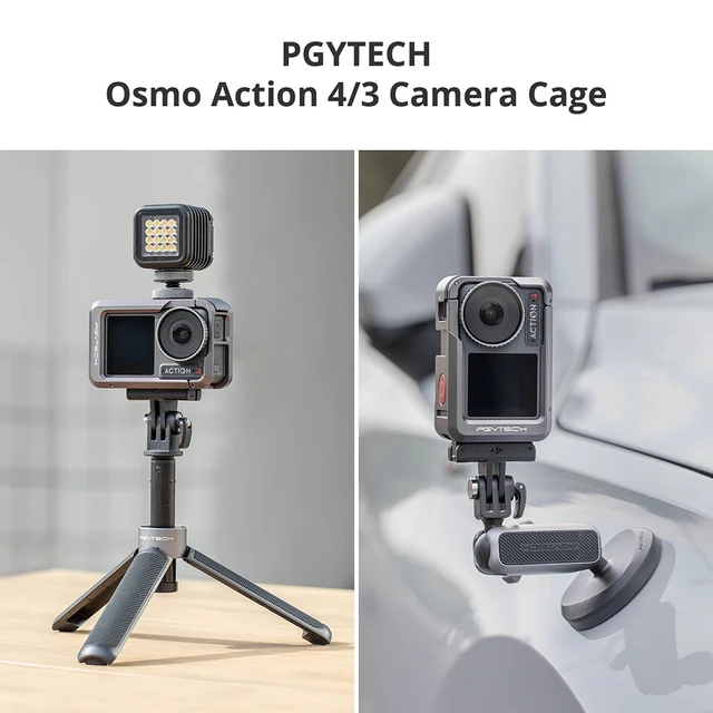 Pgytech-ビデオアクションカメラ,vlogging,dji osmo 4 3用ケージ,1/4