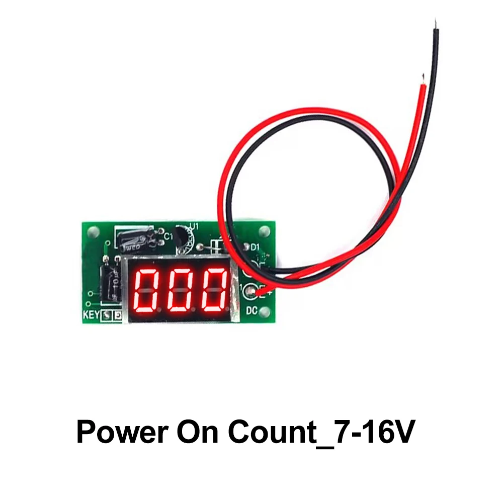 Moduł licznika DC 12V zasilacz 3-bitowy akumulator 3-bitowy czerwony 0.36in wyświetlacz cyfrowy w kształcie tuby licznik wyzwalacza moduł akumulatora