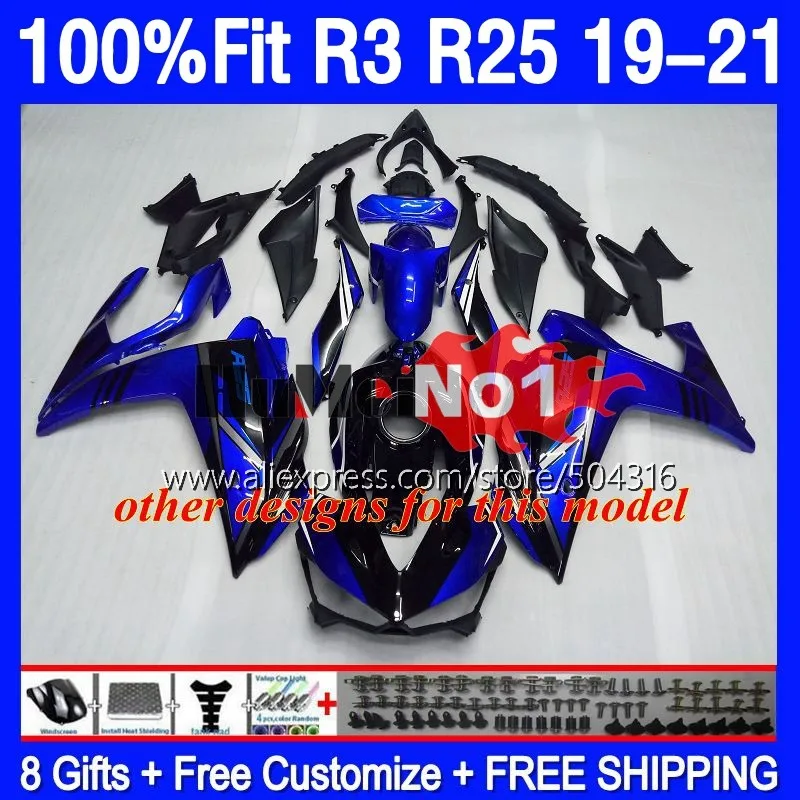 YAMAHA YZF-R3 YZFR25 YZF-R25 R 3 25 168MC.21 광택 블루 YZFR3 YZF R3 R25 19 20 21 22 2019 2020 2021 2022 페어링