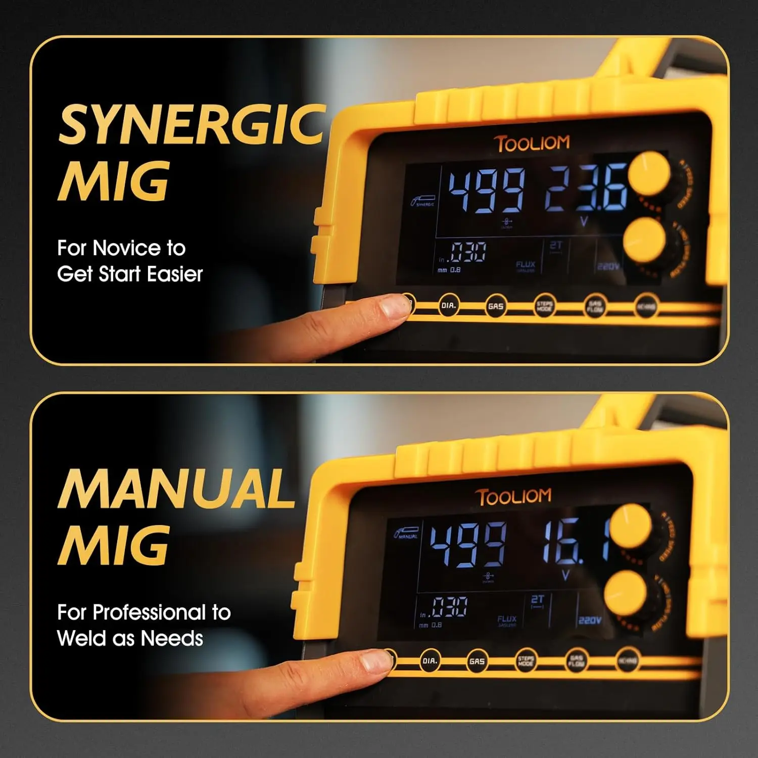 MIG/TIG/CUT/Stick Welder 5 in 1 Multiprocess Welding Machine 110/220V Dual Voltage Aluminum Welding Machine Spool Gun Compatible