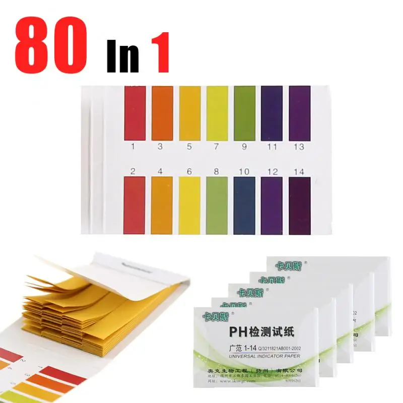 Digital Shoppy 80 Strips/pack PH Test Strips 1-14st Indicator Litmus Paper Water Soilsting Kit