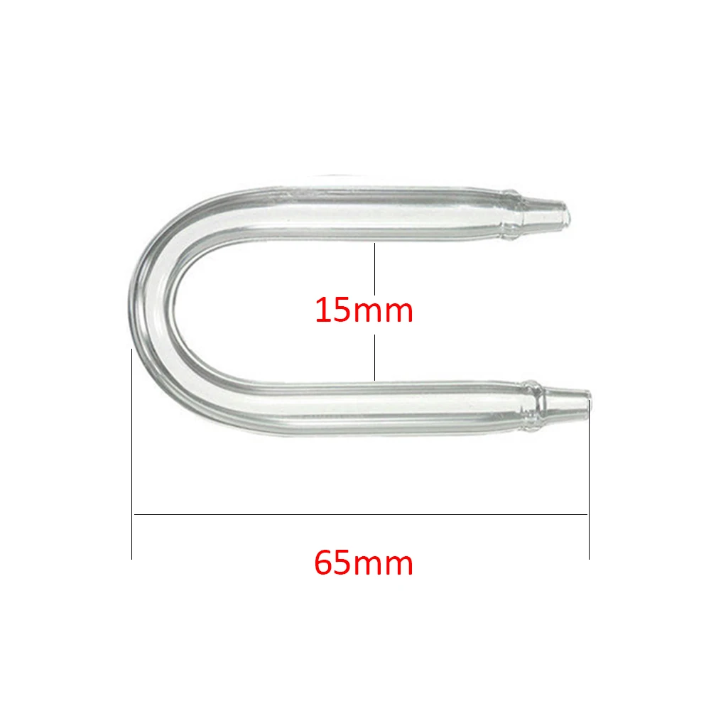 1pc U Shaped Glass Tube Bend for Aquarium Co2 Diffuser CO2 Equipment Fish Tank Water Pump Connector Connection Pipe Pet Supplies 2