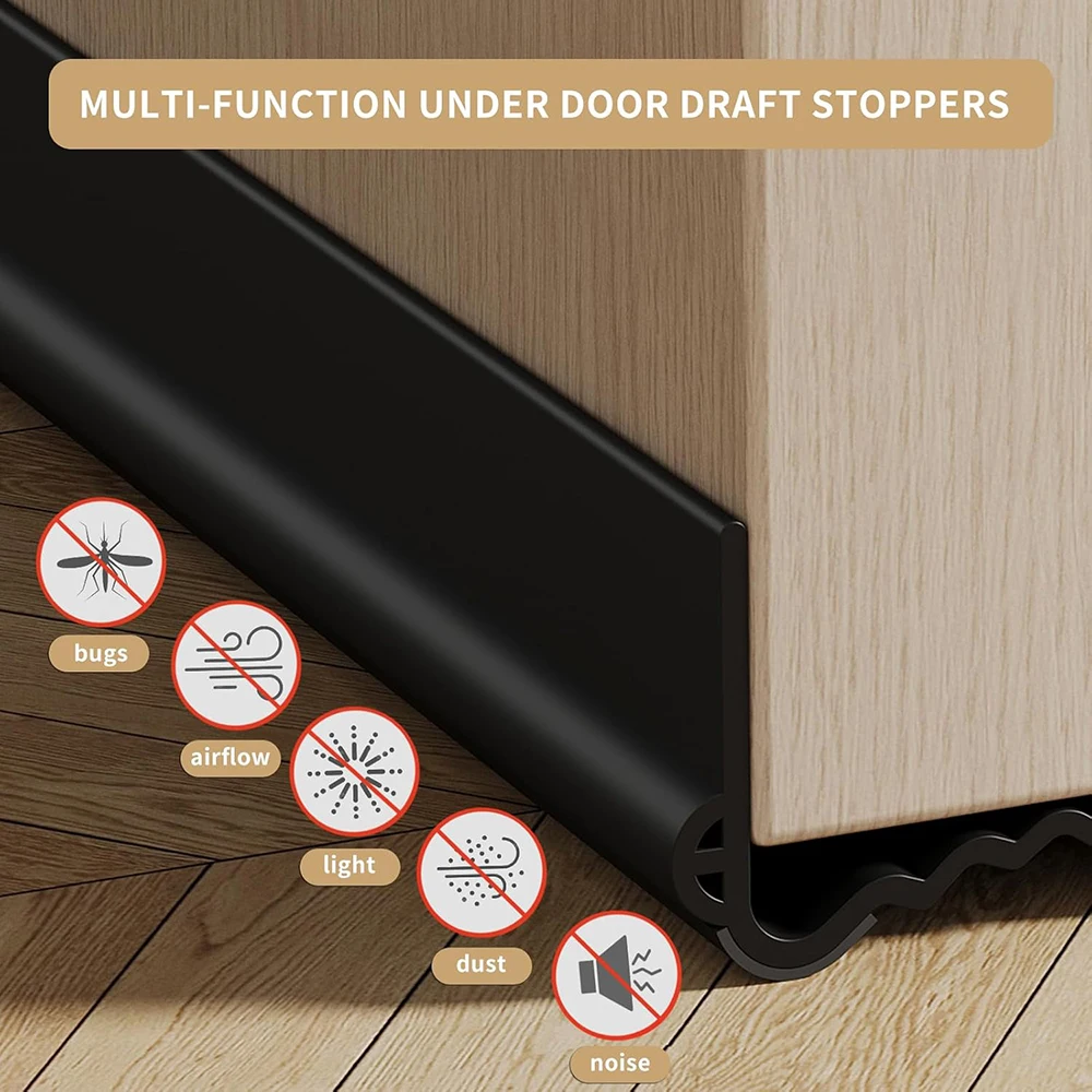 Sealing Strip Door Bottom Gap Weather Strip Windproof Soundproof Brush Washable Reusable Door Draft Stopper