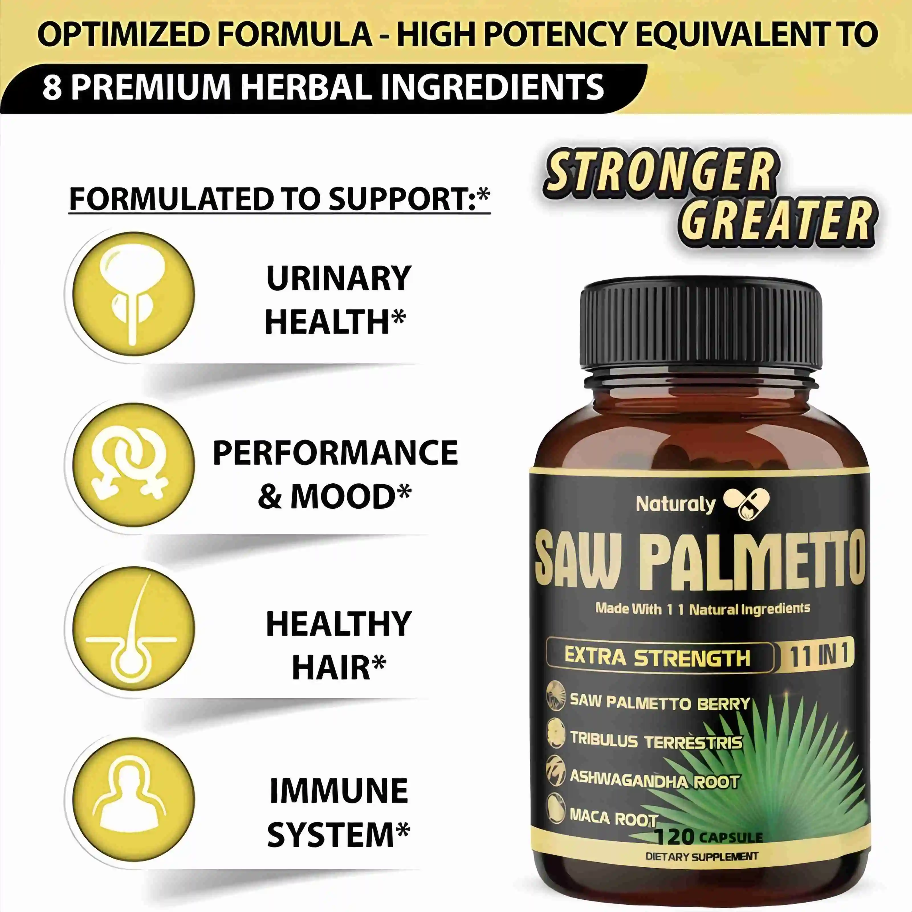 Saw Palm Extract Prostate Health Non GMO Gluten Free Formula