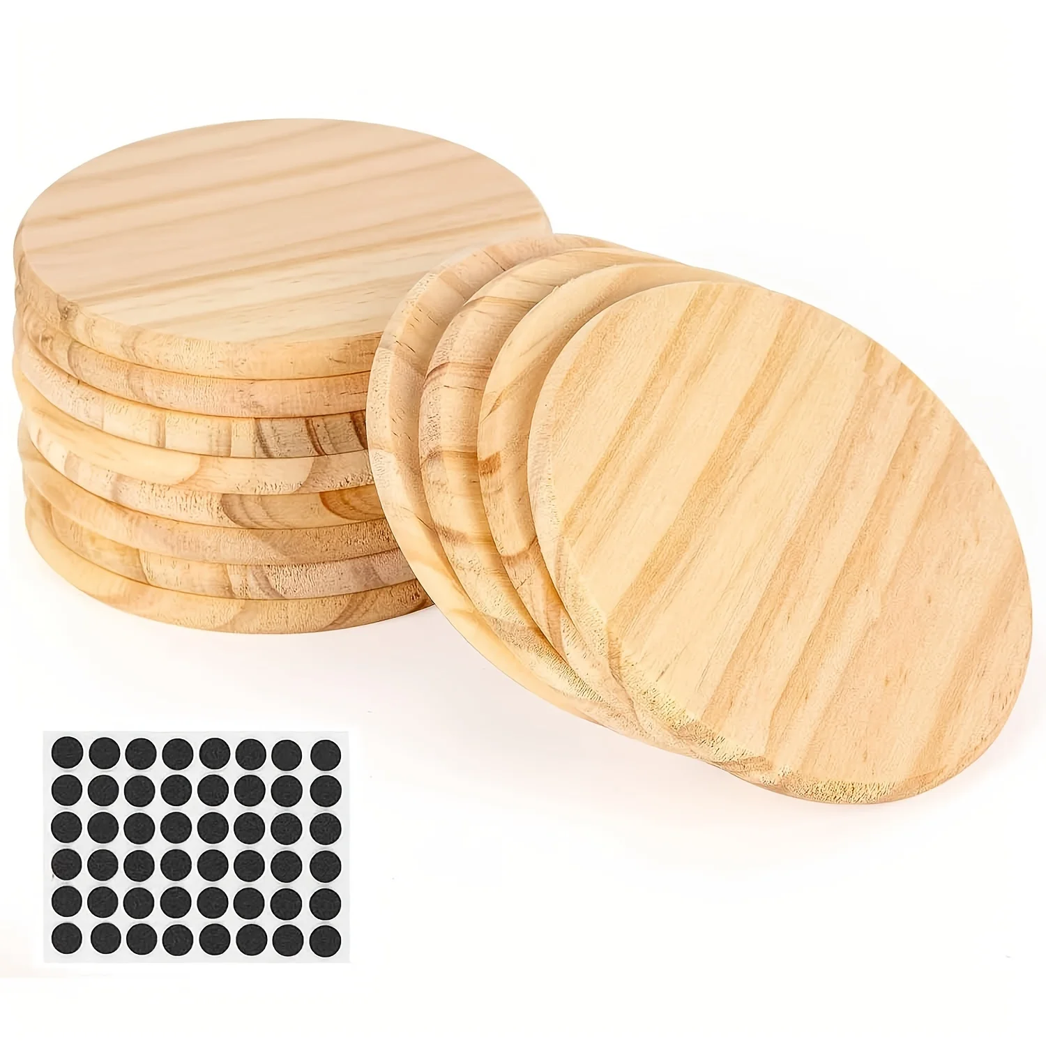 

12 packs Unfinished Wood Coasters 3.94 inch Round Blank Slices for DIY Architectural Models Drawing Painting