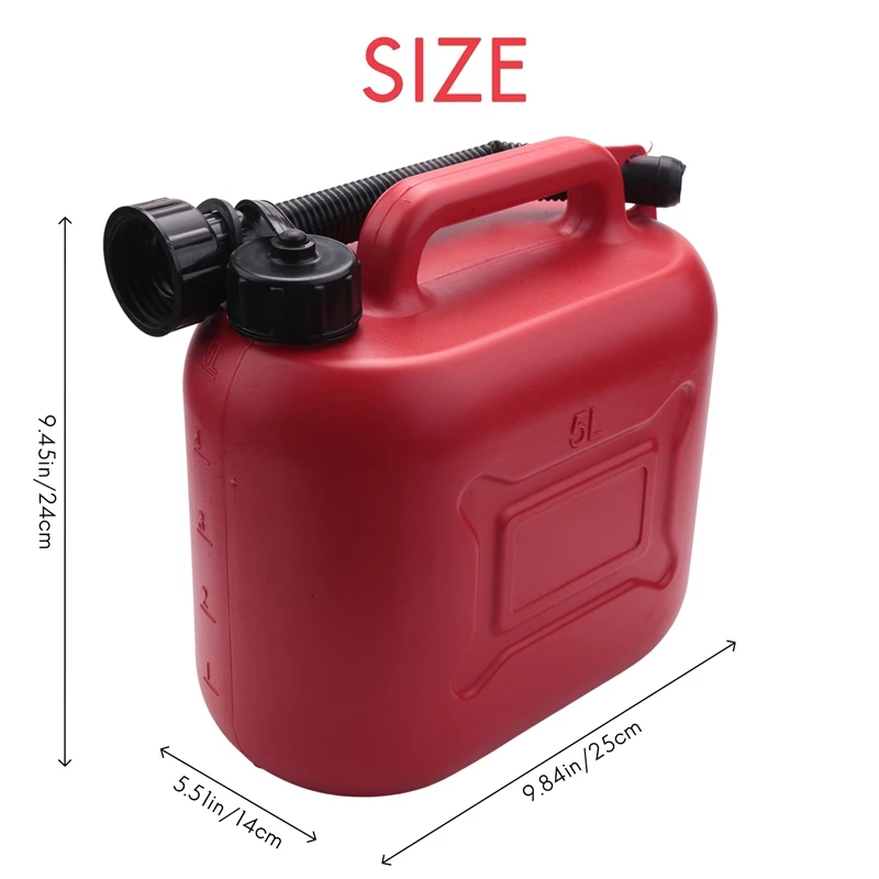 5L Car Fuel Tank Can Spare Plastic Petrol Gas Container Anti-Static Fuel Carrier Pipe Car Travel motorcycle fuel container petrol can