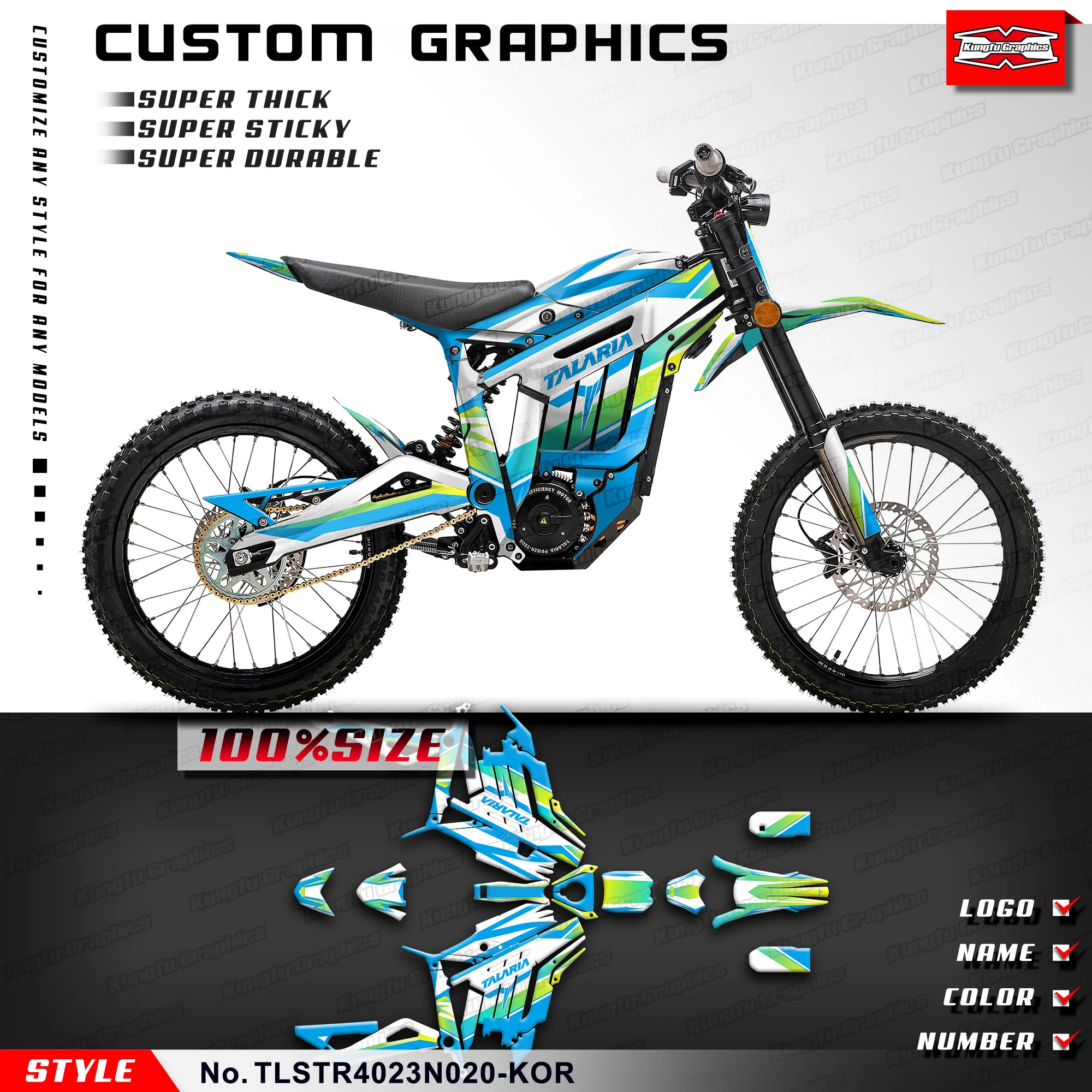 KUNGFU GRAPHICS Restyle Stickers Motocross Decal Kit for TALARIA Sting R MX L1E SX3 Dirt eBike