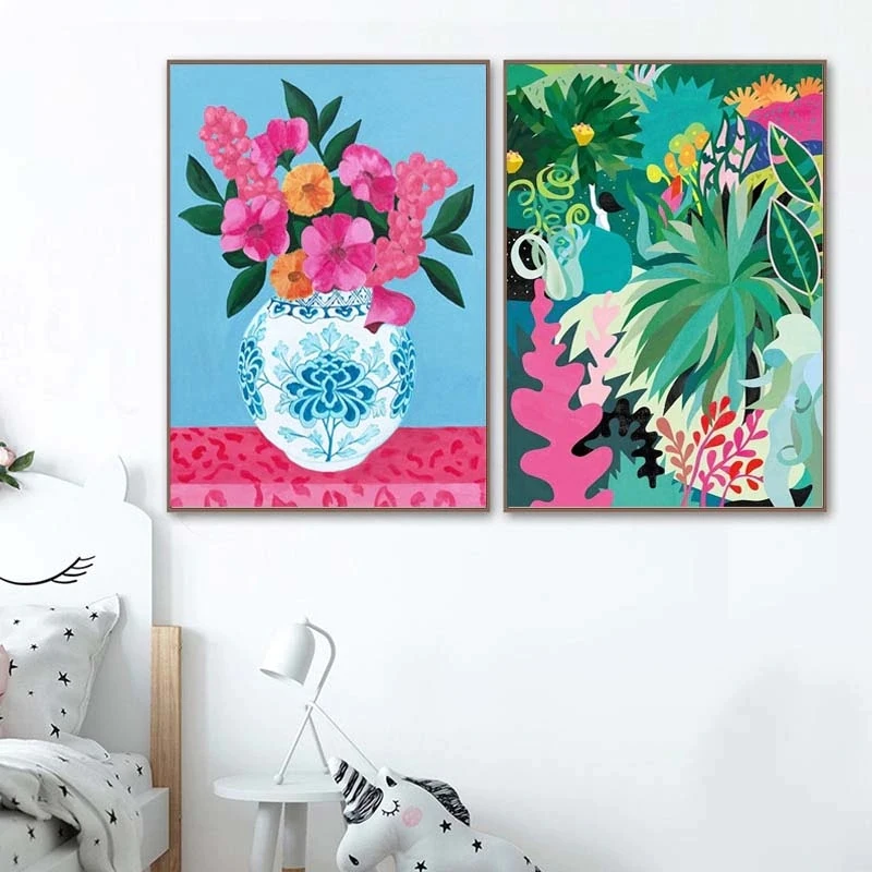 

CHENISTORY DIY Painting By Numbers For Bundle Coloring By Numbers Flowers Leaves For Adults Unique Gift Home Decoration