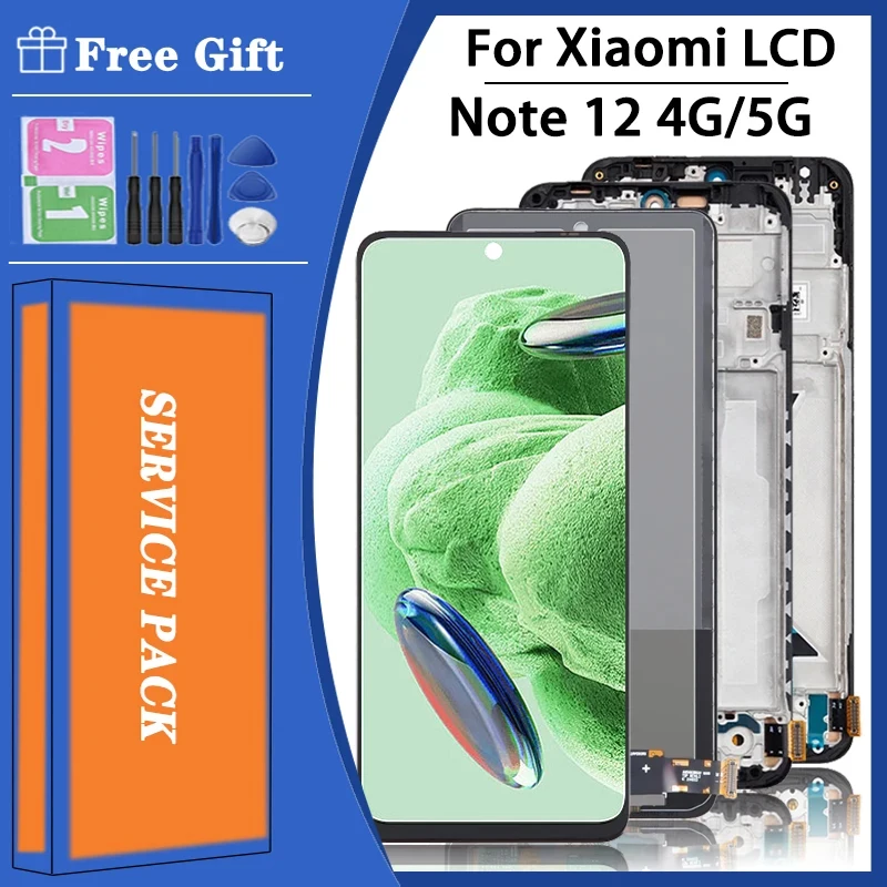 

ЖК-дисплей с дигитайзером в сборе для Xiaomi Redmi Note 12 4G 23021RAAEG, замена дисплея Note12 22111317I