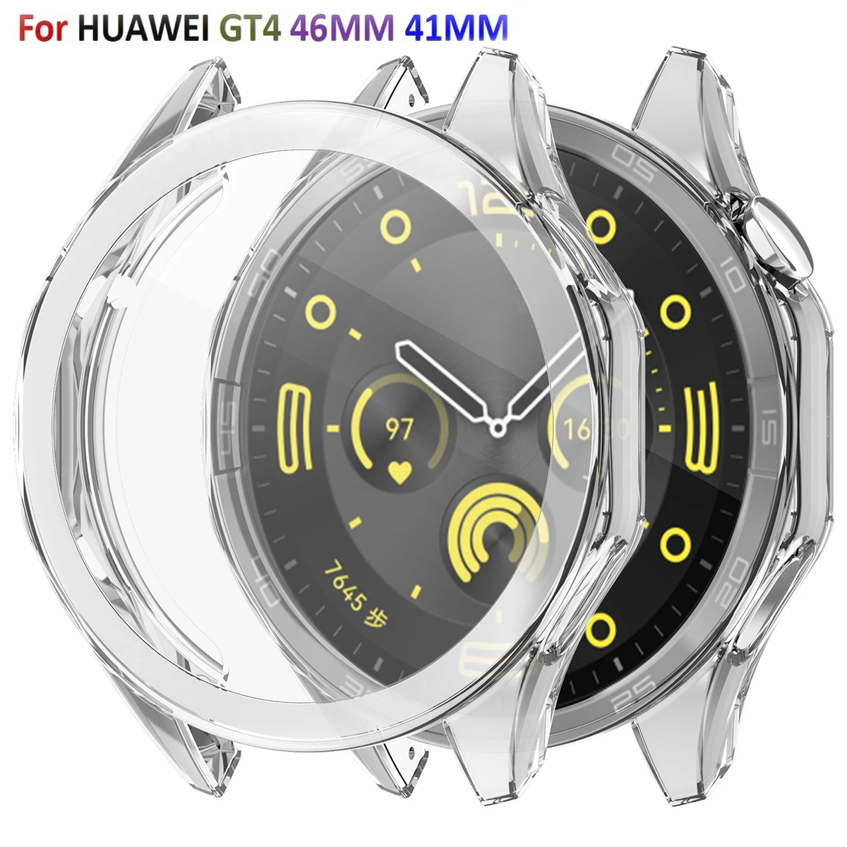 Premium Soft Case & Full Cover Glass Screen Protector for Huawei Watch GT4 Smartwatch