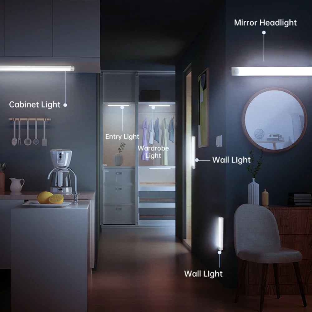 Description Picture 5 of itemLED Night Light USB Rechargeable PIR Motion Sensor Closet Kitchen Under Cabinet Corridor Stair Lights Wireless Night Lamp