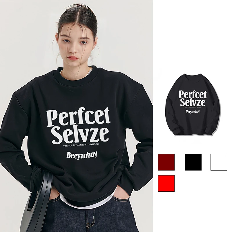 

Pullover Sweatshirt Top Women Casual Loose Letter Pattern Crew Neck Oversized Hoodies Punk Y2K American Retro Hoodie Sweatshirt