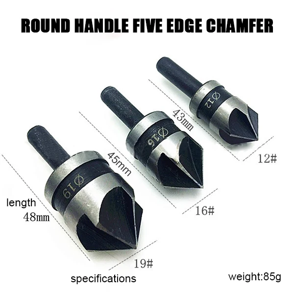 3Pcs Carbon Steel 90 Degree Hexagonal Shank Chamfer Wood Work Hole Drill Bit for Wood Metal Quick Change Drill Bit Tools 3pcs hex round hss countersink boring drill bit set for wood metal quick change drill bit tool hexagonal shank carbon steel