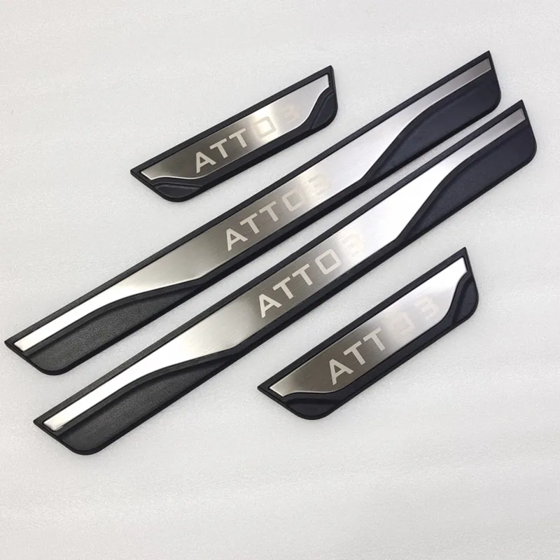 4pcs Welcome Pedal Car Scuff Plate Pedal Door Sill Pathway For BYD ATTO 3 Atto 3 car styling Auto Parts Accessories car door sill scuff plate