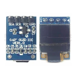 0.42 Inch OLED Electronic Screen Display Module 72*40 IIC 4PIN SSD1306 Driver IC White Display 4Pin I2 C.