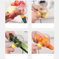 Kitchen Gadget Stainless Steel Single Head Peeler Vegetable and Fruit Long Handle Creative Peeler with Storage Vegetable Chopper 4